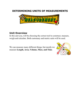 Determining Units of Measurements