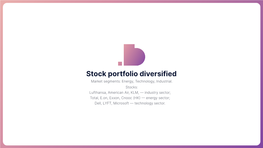 Stock Portfolio Diversified Market Segments: Energy, Technology, Industrial