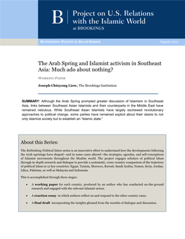 The Arab Spring and Islamist Activism in Southeast Asia: Much Ado About Nothing?