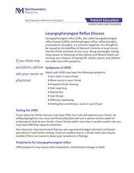 Laryngopharyngeal Reflux Disease