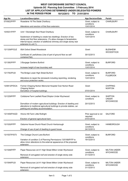 WEST OXFORDSHIRE DISTRICT COUNCIL Uplands DC Planning