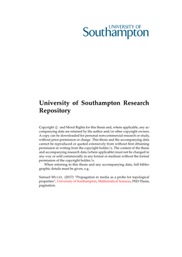 Propagation in Media As a Probe for Topological Properties”, University of Southampton, Mathematical Sciences, Phd Thesis, Pagination