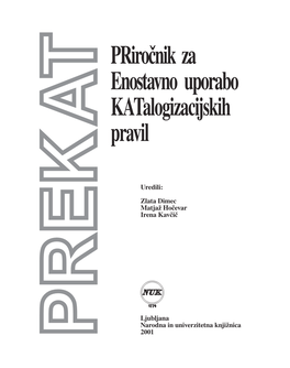 Priročnik Za Enostavno Uporabo Katalogizacijskih Pravil