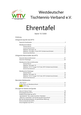 Ehrentafel WTTV