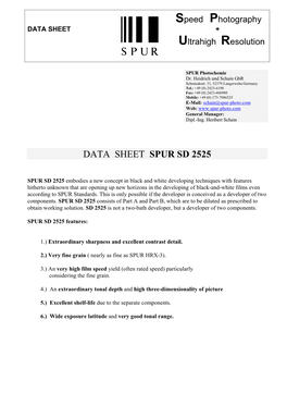 Data Sheet Spur Sd 2525