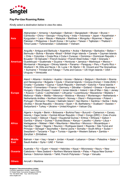 Pay-Per-Use Roaming Rates