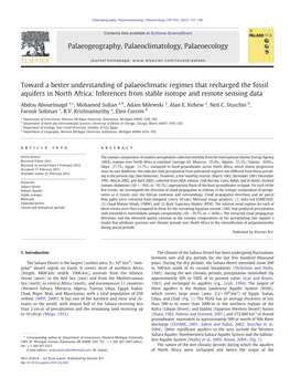 Toward a Better Understanding of Palaeoclimatic Regimes That Recharged the Fossil Aquifers in North Africa: Inferences from Stable Isotope and Remote Sensing Data