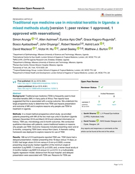 Traditional Eye Medicine Use in Microbial Keratitis In