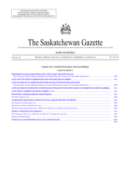 Gazette Part I, August 19, 2016