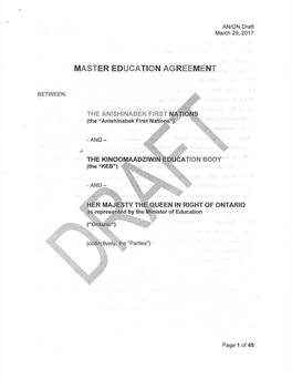 Master Education Agreement (2017)