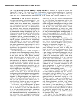 The Geologic Context of Major Lunar Mare Pits. L