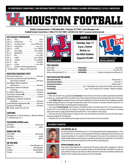 Houston FOOTBALL Athletic Communications // 3100 Cullen Blvd