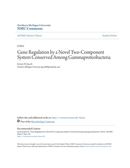 Gene Regulation by a Novel Two-Component System Conserved Among Gammaproteobacteria Kristin M