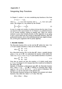 Appendix I Integrating Step Functions