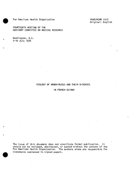 Pan American Health Organization PAHO/ACMR 14/2 Original: English