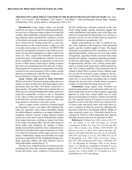 The Role of Large Impact Craters in the Search for Extant Life on Mars. H.E