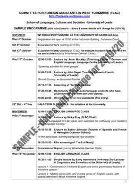 Committee for Foreign Assistants in West Yorkshire (Flac)