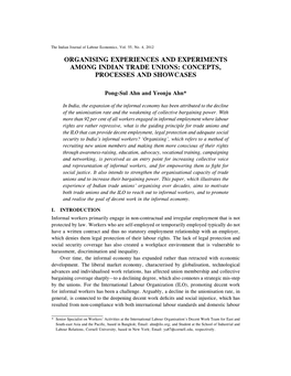 Organising Experiences and Experiments Among Indian Trade Unions: Concepts, Processes and Showcases