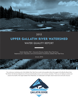 Upper Gallatin River Watershed Water Quality Report