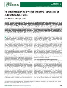 Rockfall Triggering by Cyclic Thermal Stressing of Exfoliation Fractures