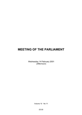 Meeting of the Parliament