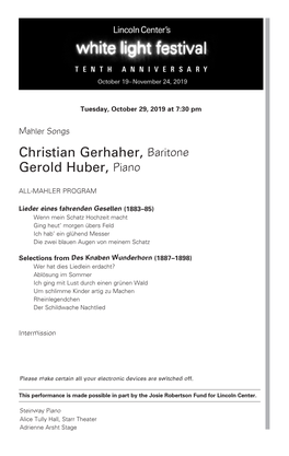 Christian Gerhaher, Baritone Gerold Huber, Piano