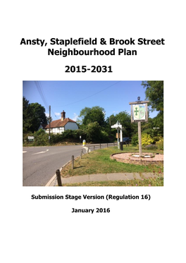 Ansty, Staplefield & Brook Street Neighbourhood Plan 2015-2031