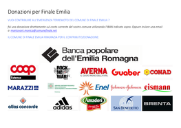 Donazioni Per Finale Emilia