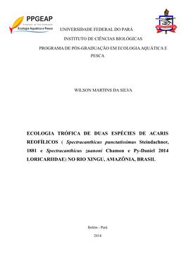 Ecologia Trófica De Duas Espécies De Acaris