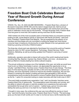 Freedom Boat Club Celebrates Banner Year of Record Growth During Annual Conference
