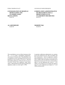 Consolidation of Highway Designation And