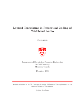 Lapped Transforms in Perceptual Coding of Wideband Audio