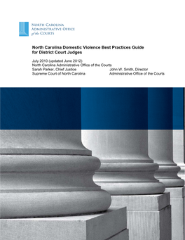 North Carolina Domestic Violence Best Practices Guide for District Court Judges