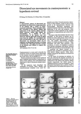 Dissociated Eye Movements in Craniosynostosis: a Hypothesis Revived Br J Ophthalmol: First Published As 10.1136/Bjo.77.9.563 on 1 September 1993