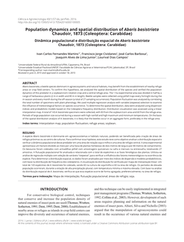 Population Dynamics and Spatial Distribution of Abaris Basistriata