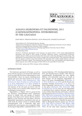 Caenogastropoda: Hydrobiidae) in the Caucasus
