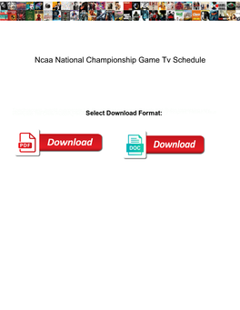 Ncaa National Championship Game Tv Schedule