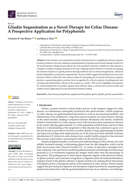 Gliadin Sequestration As a Novel Therapy for Celiac Disease: a Prospective Application for Polyphenols