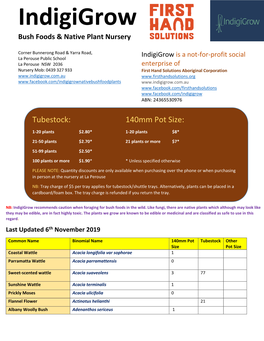 Indigigrow Bush Foods & Native Plant Nursery