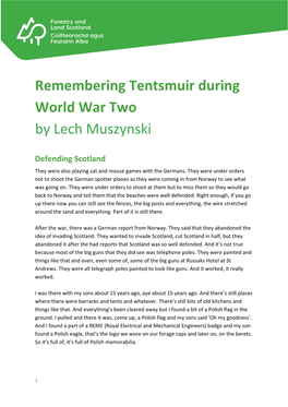 Remembering Tentsmuir During World War Two by Lech Muszynski
