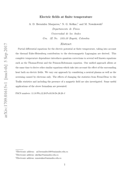 Electric Fields at Finite Temperature