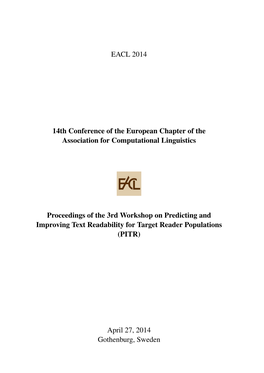 Proceedings of the 14Th Conference of the European Chapter of The