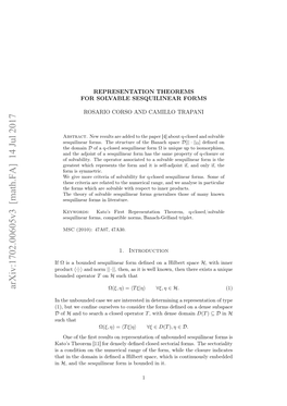 Representation Theorems for Solvable Sesquilinear Forms