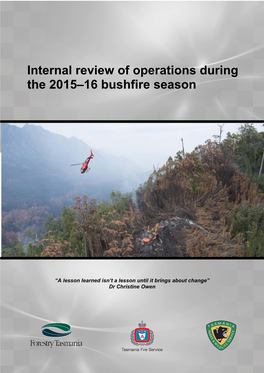 Internal Review of Operations During the 2015–16 Bushfire Season