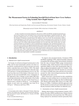 The Measurement Factors in Estimating Snowfall Derived from Snow Cover Surfaces Using Acoustic Snow Depth Sensors