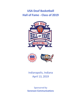 USA Deaf Basketball Hall of Fame - Class of 2019