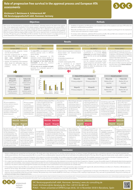 Role of Progression Free Survival in the Approval Process and European HTA Assessments