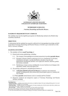 Veterinary Parasitology and Parasitic Diseases