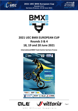 2021 UEC BMX EUROPEAN CUP Rounds 3 & 4 18, 19 and 20 June