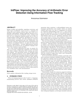 Intflow: Improving the Accuracy of Arithmetic Error Detection Using Information Flow Tracking